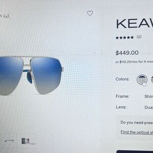 Maui Jim Keawe Blue Silver Sunglasses